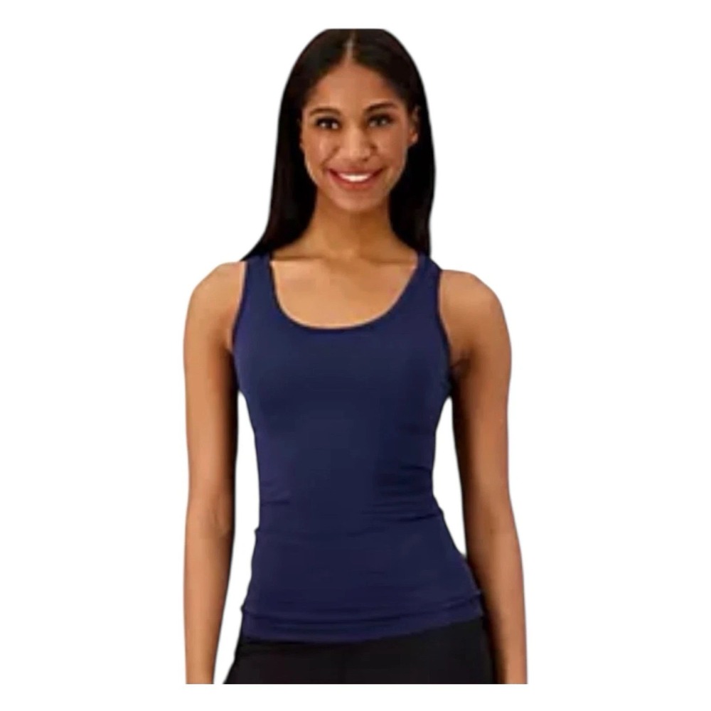 TOMMIE COPPER LOWER BACK SUPPORT COMPRESSION TANK Women Size Large‎ NAVY BLUE